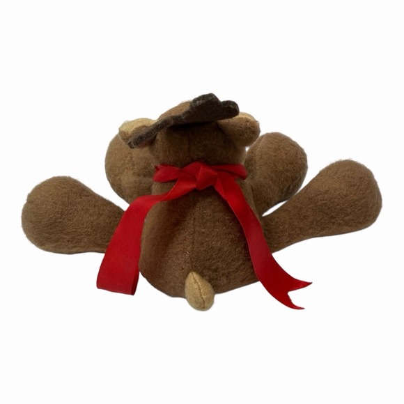 Hallmark Rodney Reindeer Plush Beanbag Stuffed Animal Christmas Red Scarf 1980s - Picture 4 of 10